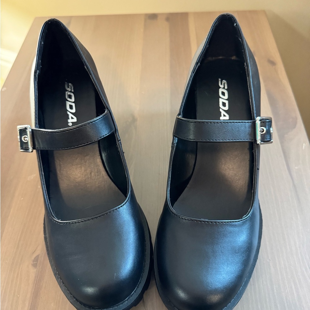 SODA Black Women's Mary Jane Shoes